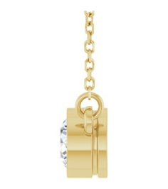 61134 Necklace Set 14K Yellow Round Natural Diamond 5.2Mm 12 Ct I1, G-H 18 In Polished 12 Ct Natural Diamond Solitaire Necklace