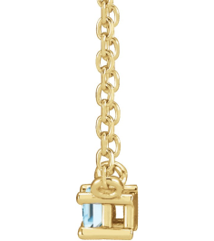 87521 Necklace Set 14K Yellow Straight Baguette Natural Sky Blue Topaz 4 X 2 Mm 18 In Polished Natural Sky Blue Topaz 4-Prong Solitaire Necklace