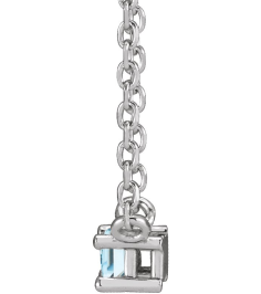 87521 Necklace Set Sterling Silver Straight Baguette Natural Sky Blue Topaz 4 X 2 Mm 18 In Polished Natural Sky Blue Topaz 4-Prong Solitaire Necklace