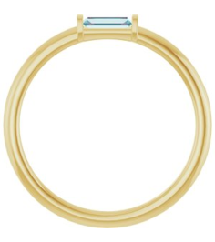 122887 Ring Set 14K Yellow Natural Sky Blue Topaz Straight Baguette 4 X 2 Mm Polished Natural Sky Blue Topaz Stackable Ring