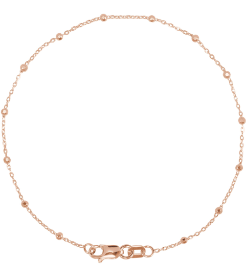 Ch1111 14K Rose Cable .85 Mm 7 In Lobster Clasp Polished Cable Chain