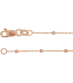Ch1111 14K Rose Cable .85 Mm 18 In Lobster Clasp Polished Cable Chain