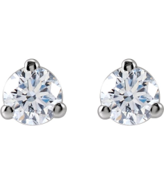 66233 14K White Set Round Lab-Grown Diamond Pair 3Mm 15 Ctw Si1-Si2, G-H Friction Friction Backs Included 3-Prong Polished 15 Ctw Lab-Grown Dimaond Stud Earrings