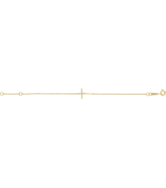 R48081 Bracelet Set 14K Yellow Round Imitation Cubic Zirconia 1.5 Mm 5 12 In Polished Cz Youth Sideways Cross Bracelet