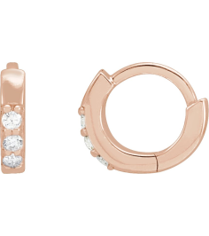 87382 Earring Set 14K Rose 8 Mm 1.6 Mm Natural Diamond Round 1.3Mm 0.05 Ctw I1, Gh Pair Hinged Polished .05 Ctw Natural Diamond Hinged Hoop Earrings