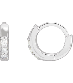 87382 Earring Set 14K White 8 Mm 1.6 Mm Natural Diamond Round 1.3Mm 0.05 Ctw I1, Gh Pair Hinged Polished .05 Ctw Natural Diamond Hinged Hoop Earrings