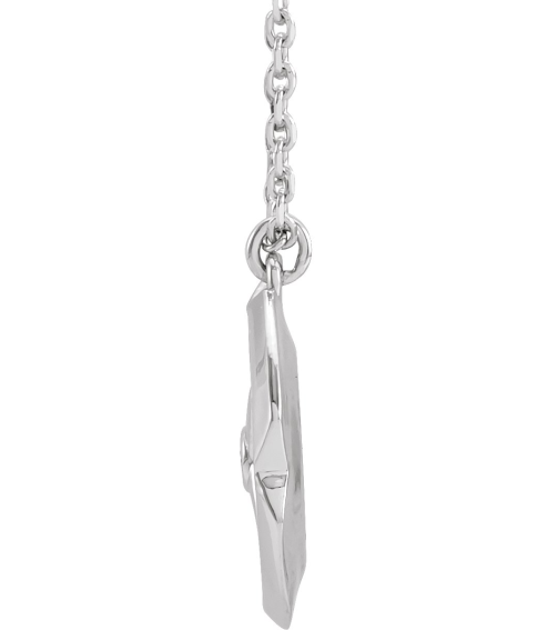 87580 Necklace Set Sterling Silver Round Natural Diamond 1.3Mm 0.01 Ct I1, G-H 16-18 In Polished .01 Ctw Natural Diamond Star Medallion Necklace