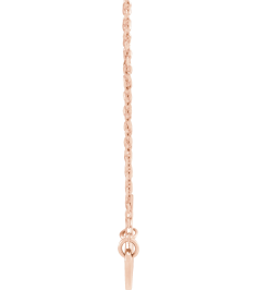 R42414 Necklace 14K Rose 15 X 11 Mm 18 In Polished EastWest Heart With Pierced Cross Necklace