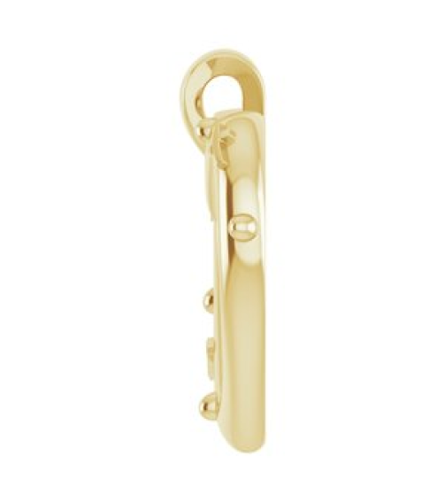 R45424 Pendant 14K Yellow 18.55 X 17.15 Mm Polished Heart Rosary Pendant With Raised Cross And Raised Bead Detail