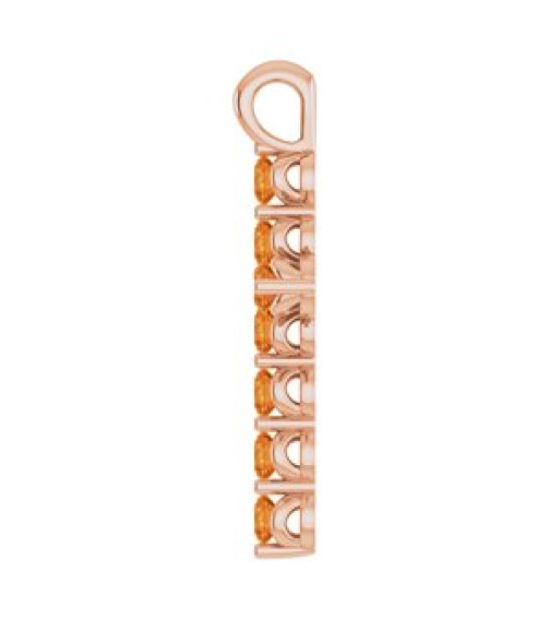 R42363 Pendant 14K Rose Set Natural Citrine Round 2 Mm 18.4 X 10.8 Mm Polished Natural Citrine Cross Pendant