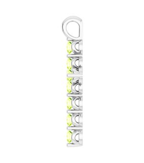 R42363 Pendant Platinum Set Natural Peridot Round 2 Mm 18.4 X 10.8 Mm Polished Natural Peridot Cross Pendant