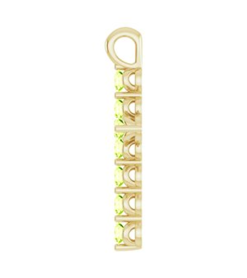R42363 Pendant 14K Yellow Set Natural Peridot Round 2 Mm 18.4 X 10.8 Mm Polished Natural Peridot Cross Pendant