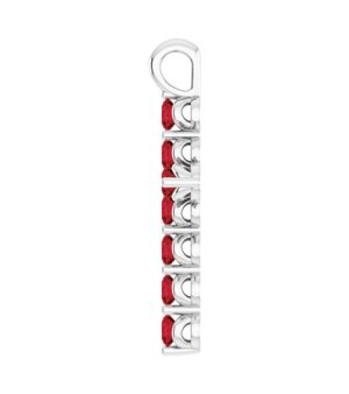 R42363 Pendant Sterling Silver Set Natural Mozambique Garnet Round 2 Mm 18.4 X 10.8 Mm Polished Natural Mozambique Garnet Cross Pendant