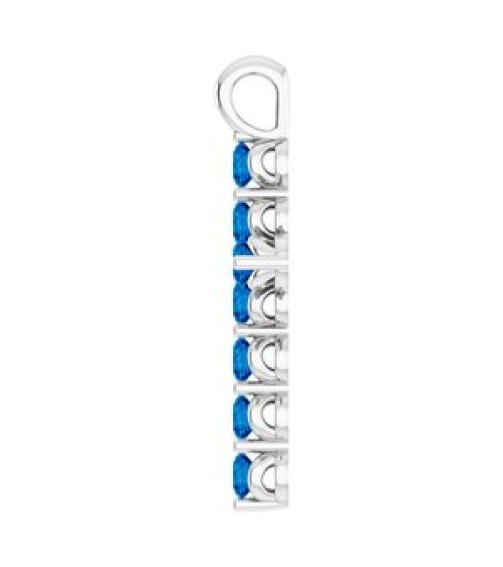 R42363 Pendant Platinum Set Natural Blue Sapphire Round 2 Mm 18.4 X 10.8 Mm Polished Natural Blue Sapphire Cross Pendant