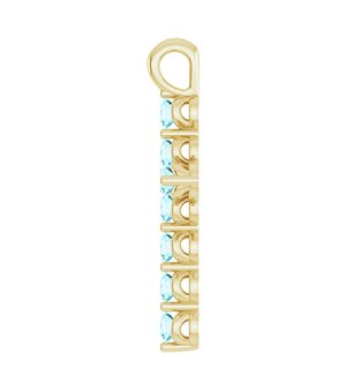 R42363 Pendant 14K Yellow Set Natural Blue Zircon Round 2 Mm 18.4 X 10.8 Mm Polished Natural Blue Zircon Cross Pendant