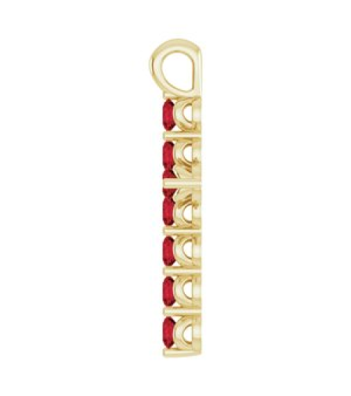 R42363 Pendant 14K Yellow Set Natural Mozambique Garnet Round 2 Mm 18.4 X 10.8 Mm Polished Natural Mozambique Garnet Cross Pendant