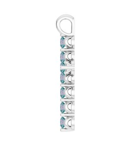 R42363 Pendant 14K White Set Lab-Grown Alexandrite Round 2 Mm 18.4 X 10.8 Mm Polished Lab-Grown Alexandrite Cross Pendant