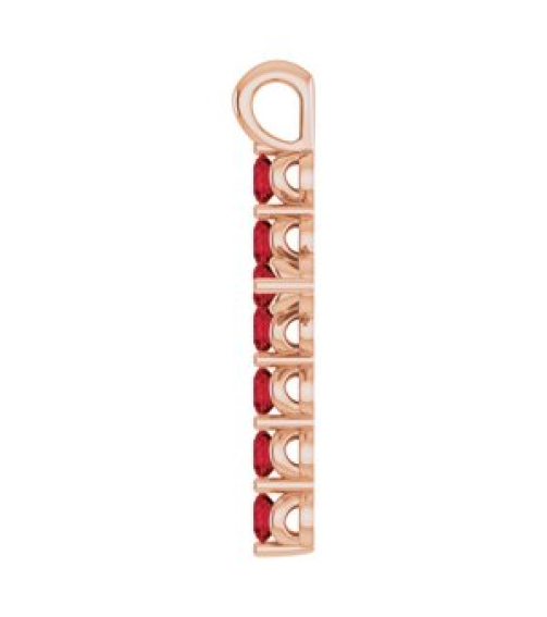 R42363 Pendant 14K Rose Set Natural Mozambique Garnet Round 2 Mm 18.4 X 10.8 Mm Polished Natural Mozambique Garnet Cross Pendant