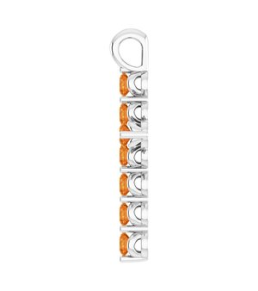 R42363 Pendant Platinum Set Natural Citrine Round 2 Mm 18.4 X 10.8 Mm Polished Natural Citrine Cross Pendant