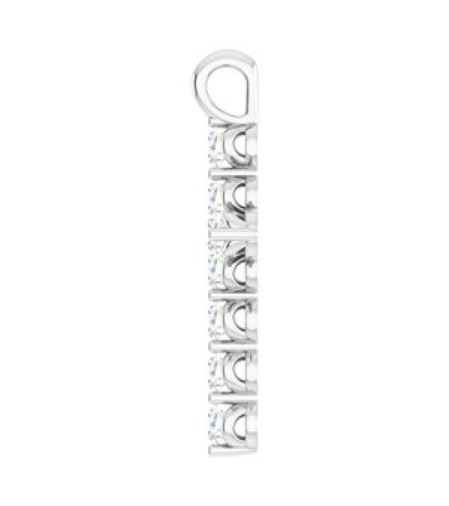 R42363 Pendant Platinum Set Natural White Sapphire Round 2 Mm 18.4 X 10.8 Mm Polished Natural White Sapphire Cross Pendant
