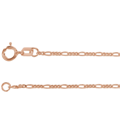 Ch1098 14K Rose Figaro 1.28 Mm 18 In Spring Ring Polished Figaro Chain