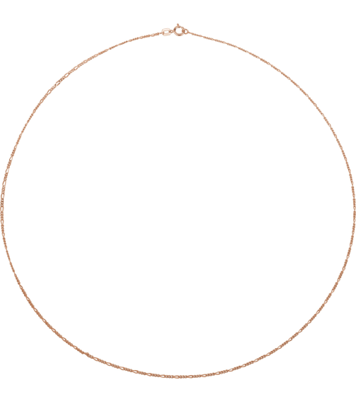 Ch1098 14K Rose Figaro 1.28 Mm 18 In Spring Ring Polished Figaro Chain