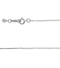 Ch1104 14K White Cable 1.1 Mm 16-22 In Spring Ring Polished Adjustable Threader Cable Chain