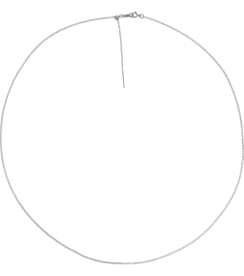 Ch1104 14K White Cable 1.1 Mm 16-22 In Spring Ring Polished Adjustable Threader Cable Chain