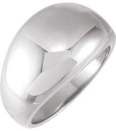 50199 14K White 7 12 Mm Polished Dome Ring