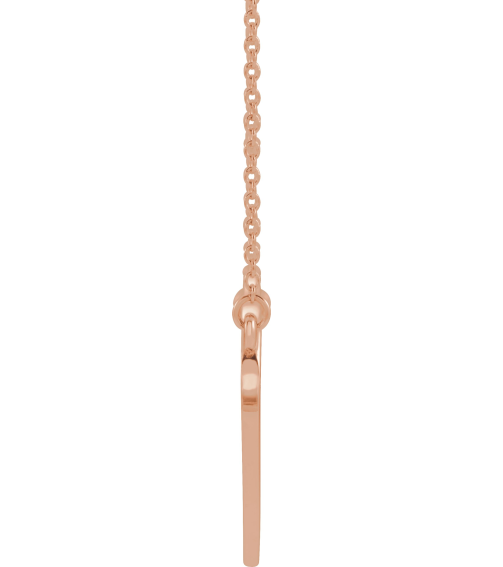 86326 Necklace 14K Rose No Stones 18 In Polished Engravable Double Heart Necklace
