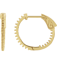 650183 Earring Unset 14K Yellow 23 Mm 1.7 Mm Round 1.5Mm 34 Ctw Pair Hinged Polished Inside-Outside Hinged Hoop Earring Mountings