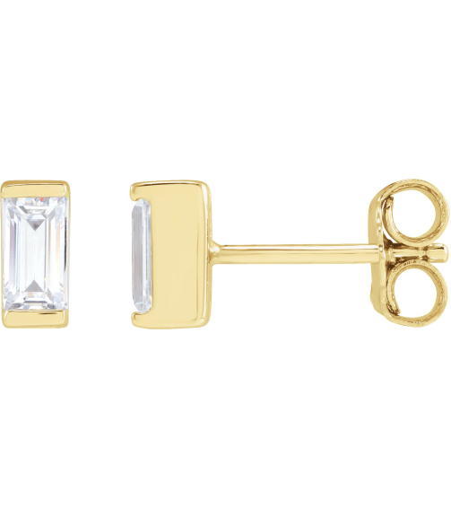 2000410 14K Yellow Set Straight Baguette Lab-Grown Diamond Pair 5 X 2.5Mm 38 Ctw Vs, G-H Friction Friction Backs Included Polished 38 Ctw Lab-Grown Diamond Earrings