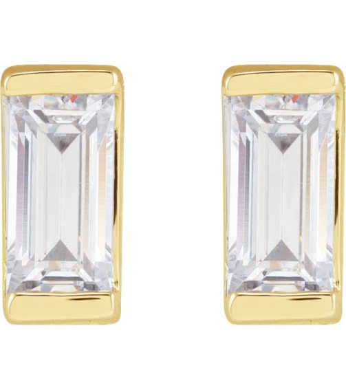2000410 14K Yellow Set Straight Baguette Lab-Grown Diamond Pair 5 X 2.5Mm 38 Ctw Vs, G-H Friction Friction Backs Included Polished 38 Ctw Lab-Grown Diamond Earrings