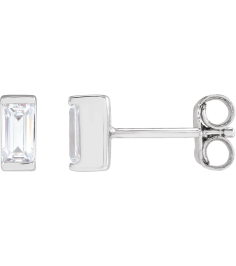 2000410 14K White Set Straight Baguette Lab-Grown Diamond Pair 5 X 2.5Mm 38 Ctw Vs, G-H Friction Friction Backs Included Polished 38 Ctw Lab-Grown Diamond Earrings