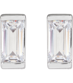 2000410 14K White Set Straight Baguette Lab-Grown Diamond Pair 5 X 2.5Mm 38 Ctw Vs, G-H Friction Friction Backs Included Polished 38 Ctw Lab-Grown Diamond Earrings