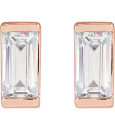 2000410 14K Rose Set Straight Baguette Lab-Grown Diamond Pair 5 X 2.5Mm 38 Ctw Vs, G-H Friction Friction Backs Included Polished 38 Ctw Lab-Grown Diamond Earrings