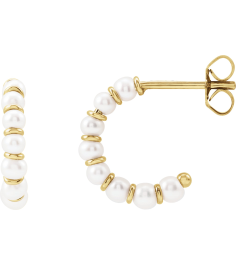 688761 Earring Set 14K Yellow 14.9 Mm 3 Mm Cultured White Freshwater Pearl Pearl 3 Mm Pair Friction Back Included Polished Cultured White Freshwater Pearl Earrings
