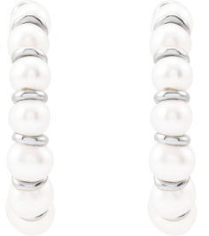 688761 Earring Set 14K White 14.9 Mm 3 Mm Cultured White Freshwater Pearl Pearl 3 Mm Pair Friction Back Included Polished Cultured White Freshwater Pearl Earrings