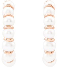 688761 Earring Set 14K Rose 14.9 Mm 3 Mm Cultured White Freshwater Pearl Pearl 3 Mm Pair Friction Back Included Polished Cultured White Freshwater Pearl Earrings
