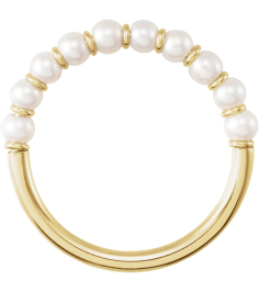 688757 Ring Set 14K Yellow 7 Cultured White Freshwater Pearl Pearl 3 Mm Polished Cultured Freshwater Pearl Ring