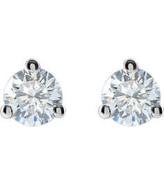 66233 14K White Set Round Lab-Grown Diamond Pair 3.3Mm 14 Ctw Vs, F+ Friction Friction Backs Included 3-Prong Polished 14 Ctw Lab-Grown Diamond Stud Earrings