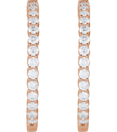 653631 Earring Set 14K Rose 36 Mm 3.2 Mm Lab-Grown Diamond Round 3Mm 4 Ctw Si1-Si2, Gh Pair Hinged Polished 4 Ctw Lab-Grown Diamond Inside-Outside Hoop Earrings