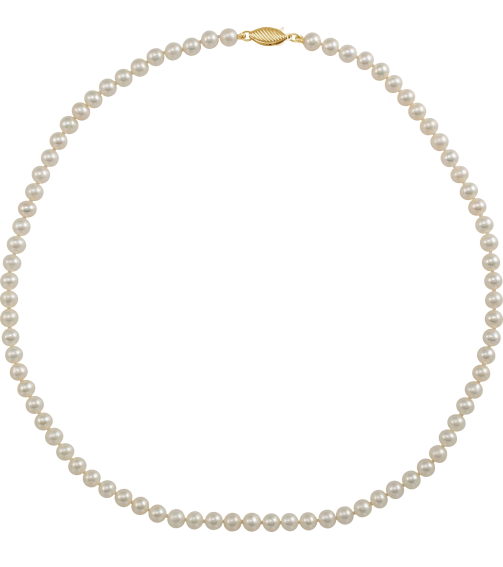 688803 Necklace Set 14K Yellow Pearl Cultured White Freshwater Pearl 4.5-5.0 Mm 16 In Polished Cultured White Freshwater Pearl Necklace