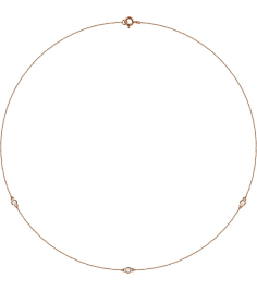 68577 Set 14K Rose 3-Stone Lab-Grown Diamond 2.5Mm 15 Ctw Si1-Si2, G-H Each Polished 15 Ctw Lab-Grown Diamond Necklace