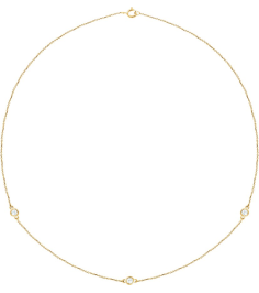 68577 Set 14K Yellow 3-Stone Lab-Grown Diamond 3.1Mm 13 Ctw Si1-Si2, G-H Each Polished 13 Ctw Lab-Grown Diamond Necklace