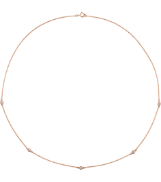 68577 Set 14K Rose 5-Stone Lab-Grown Diamond 2.4Mm 14 Ctw Si1-Si2, G-H Each Polished 14 Ctw Lab-Grown Diamond Necklace