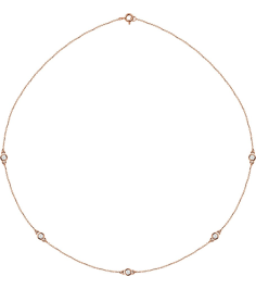 68577 Set 14K Rose 5-Stone Lab-Grown Diamond 3Mm 12 Ctw Si1-Si2, G-H Each Polished 12 Ctw Lab-Grown Diamond Necklace