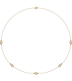 68577 Set 14K Yellow 5-Stone Lab-Grown Diamond 3.5Mm 34 Ctw Si1-Si2, G-H Each Polished 34 Ctw Lab-Grown Diamond Necklace