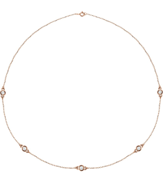 68577 Set 14K Rose 5-Stone Lab-Grown Diamond 3.65Mm 1 Ctw Si1-Si2, G-H Each Polished 1 Ctw Lab-Grown Diamond Necklace