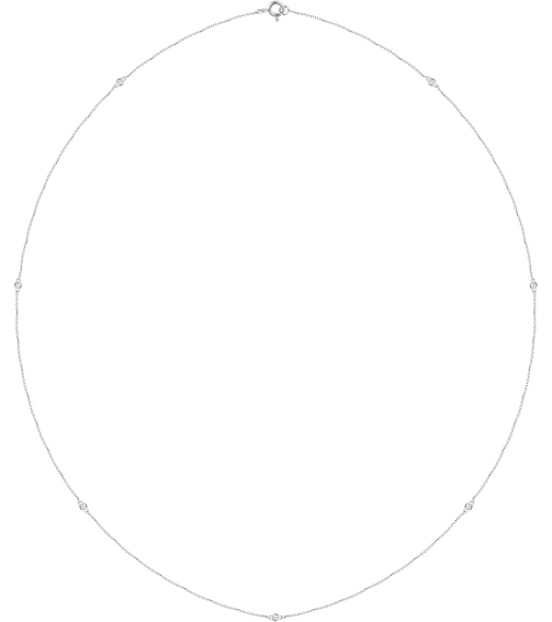 68577 Set 14K White 7-Stone Lab-Grown Diamond 2Mm 14 Ctw Si1-Si2, G-H Each Polished 14 Ctw Lab-Grown Diamond Necklace